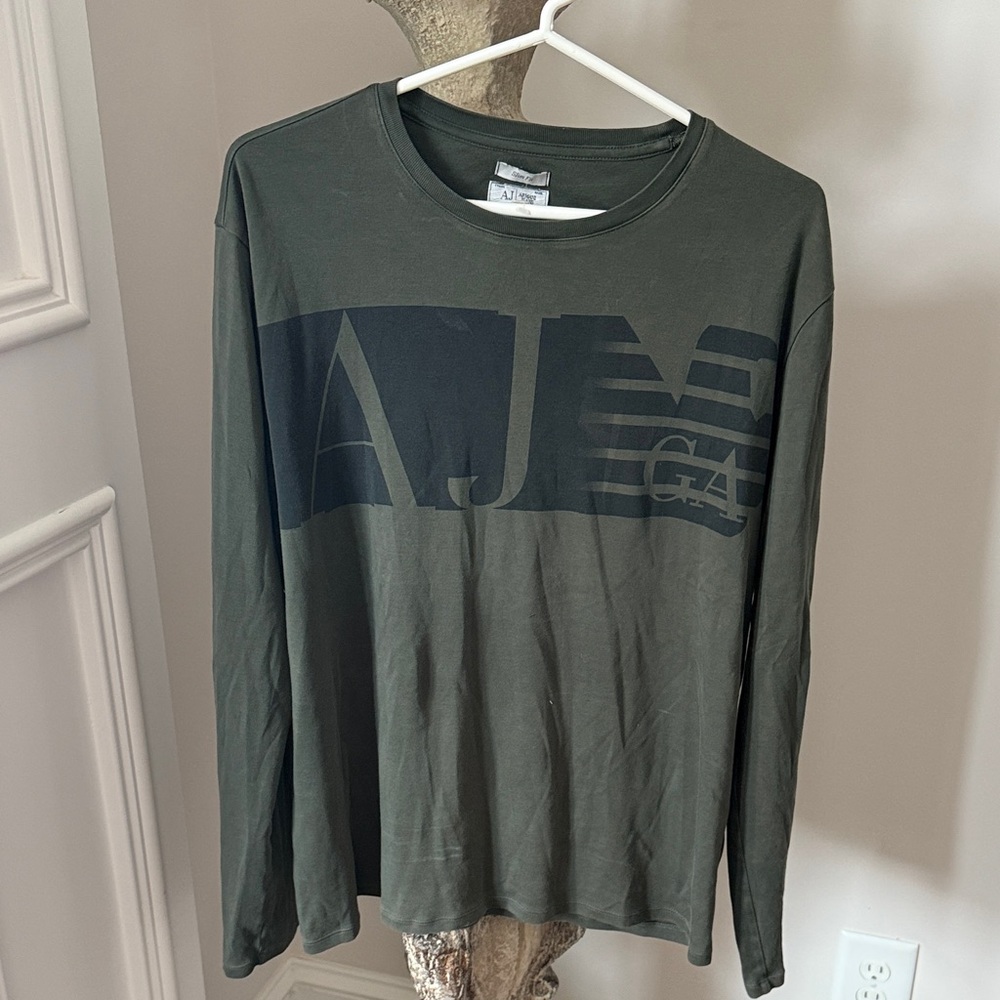 Armani Jeans Dark Green Long Sleeve Tee